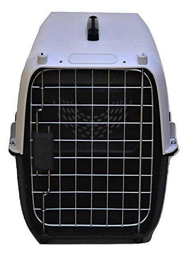Pet Monastry صندوق نقل الحيوانات الأليفة Pet Monastry® للكلاب والقطط والأرانب، مزود بمقبض بلاستيكي وباب مفصلي، قابل للطي والطي، مناسب للجراء والقطط - رمادي (المقاس 19.5 × 13 × 12.5 بوصة) - Image 2